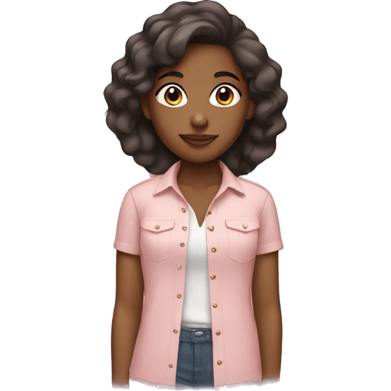 brown girl with light pink shirt emoji