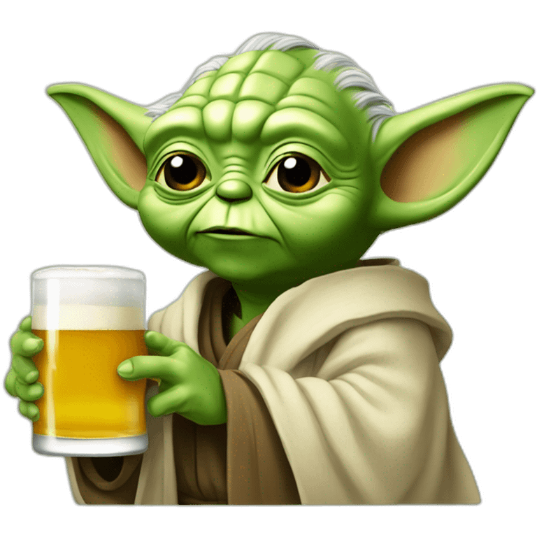 Yoda buvant une bière emoji