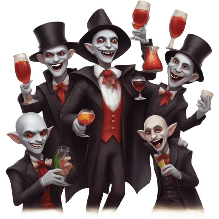 Nosferatu and his bros partying emoji