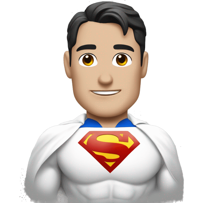 White suit superman with chest letter "U" emoji