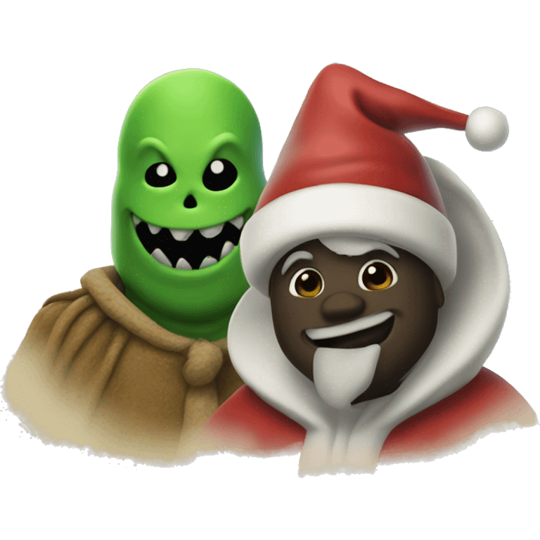 Santa and oogie boogie emoji