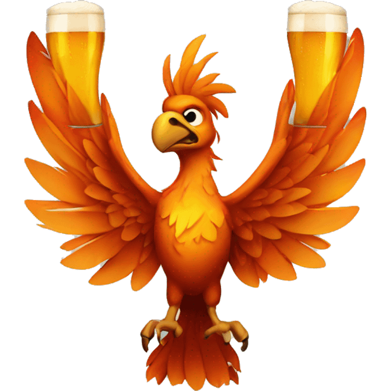 Phoenix with beer emoji