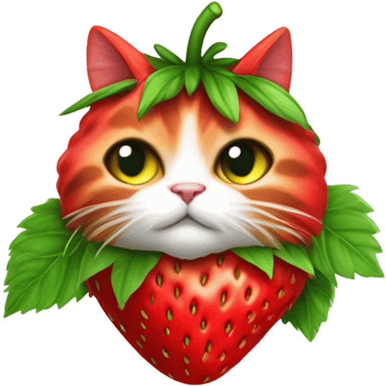 Cat wearing strawberry costume emoji