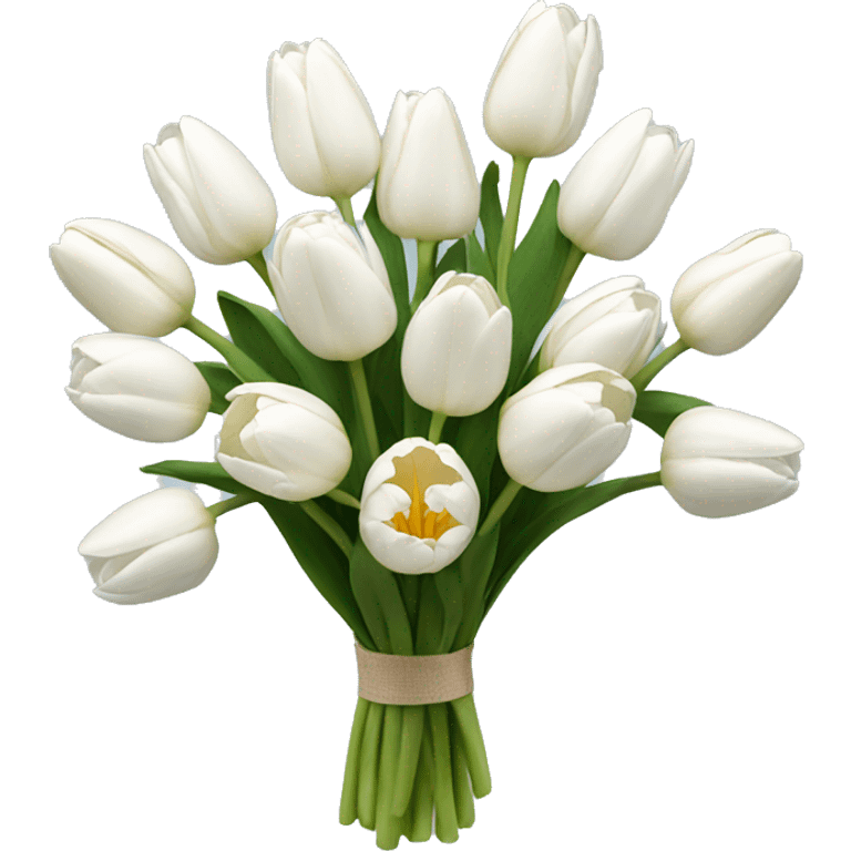 white tulip bouquet  emoji