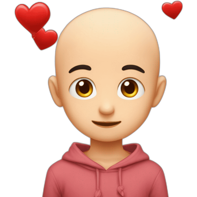 Krilin enamorado con los corazones en los ojos  emoji