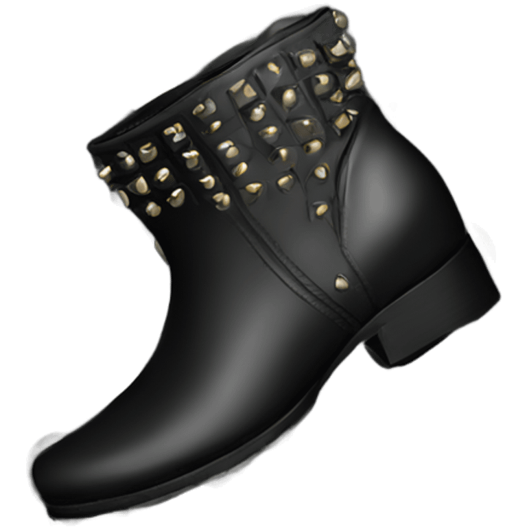 black heeled studded leather boot emoji