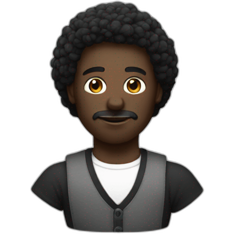 Homme noir avec du coton emoji