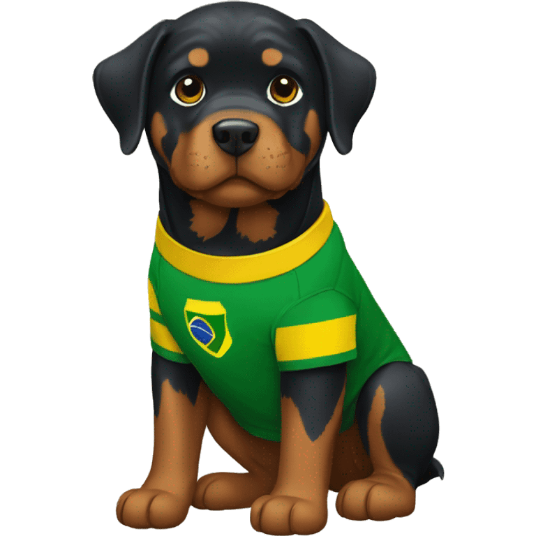 rottweiler with brazil shirt emoji