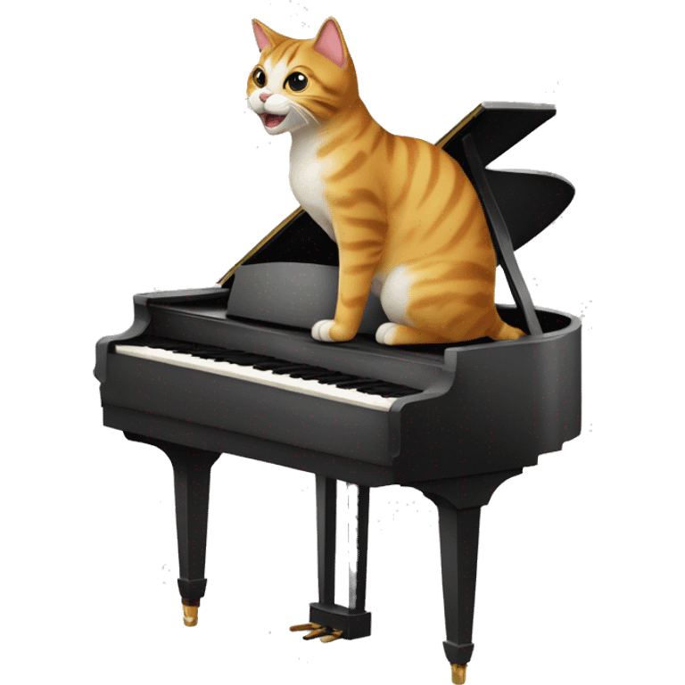 Faça um gato tocando piano emoji