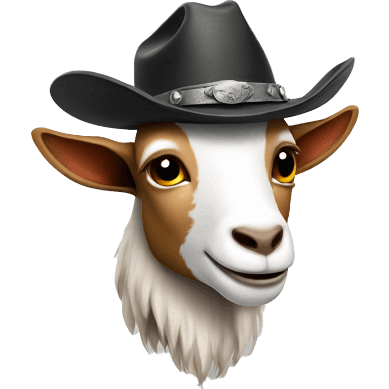 Goat head in a cowboy hat emoji