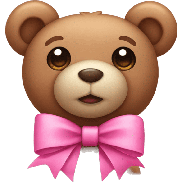 teddy bear with pink bow emoji