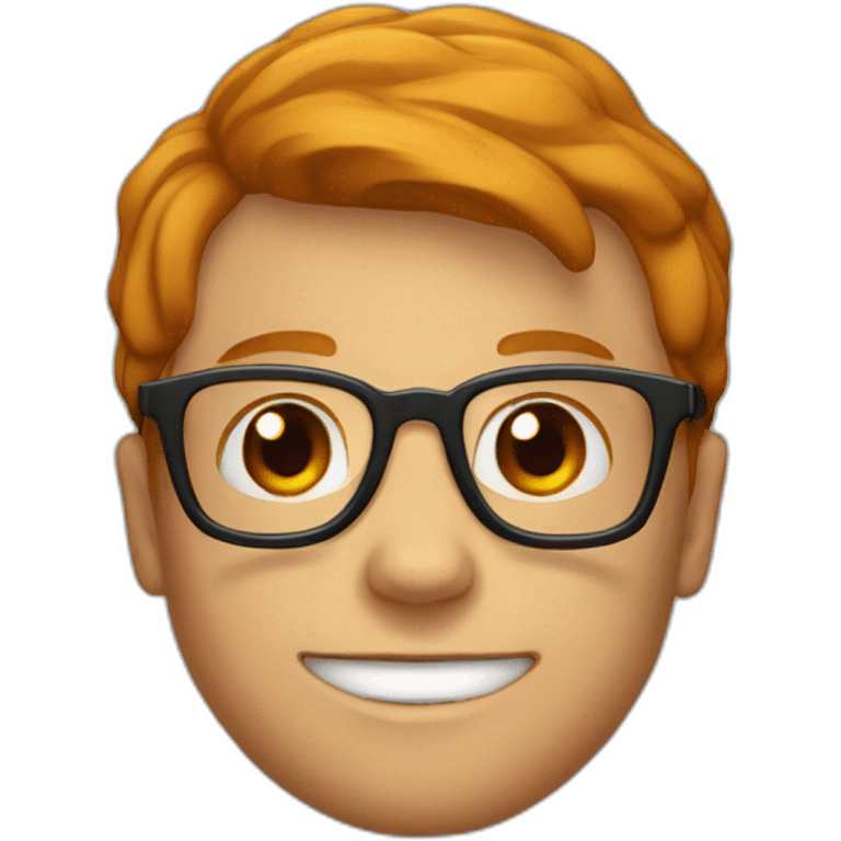 Garçon roux avec des lunettes emoji