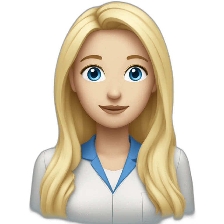 white women engineer with blue eyes and long blond hair emoji