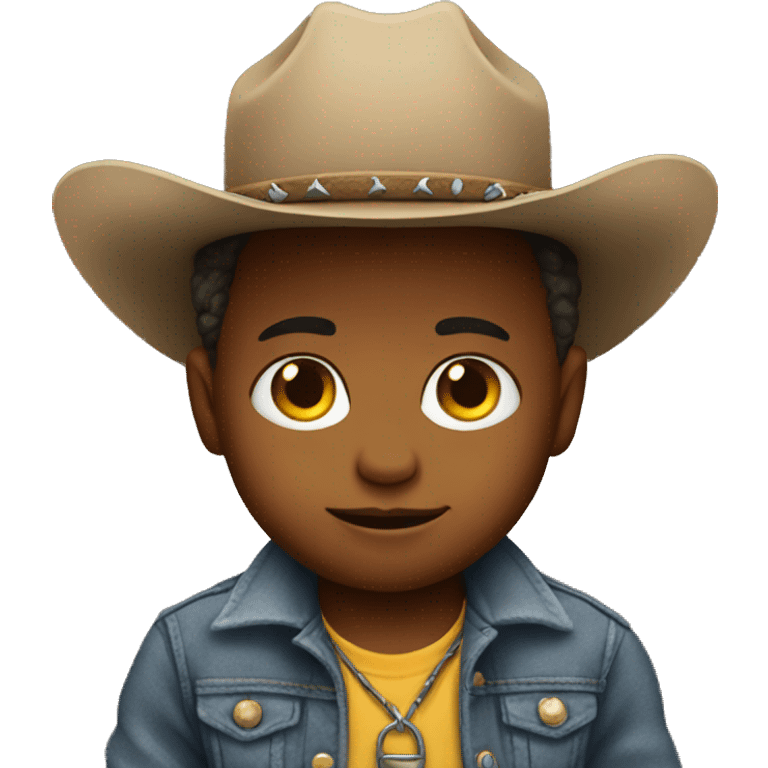 baby wearing cowboy hate emoji