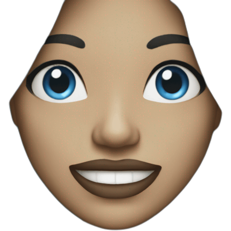 jazz singer with blue long hair, woman, 43 years old emoji