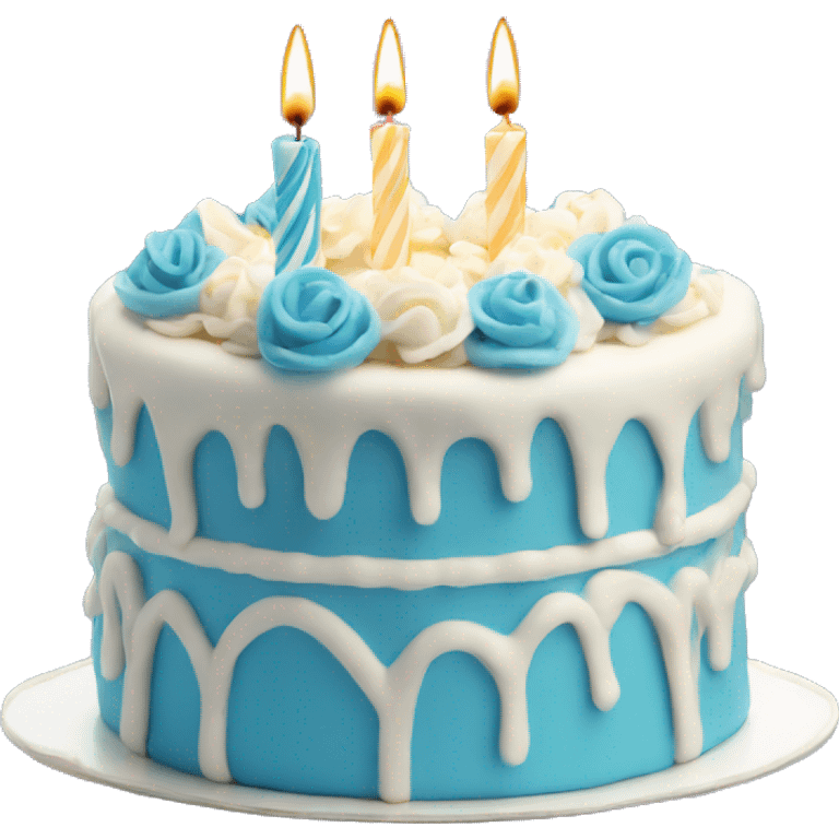 Birthday cake blue emoji