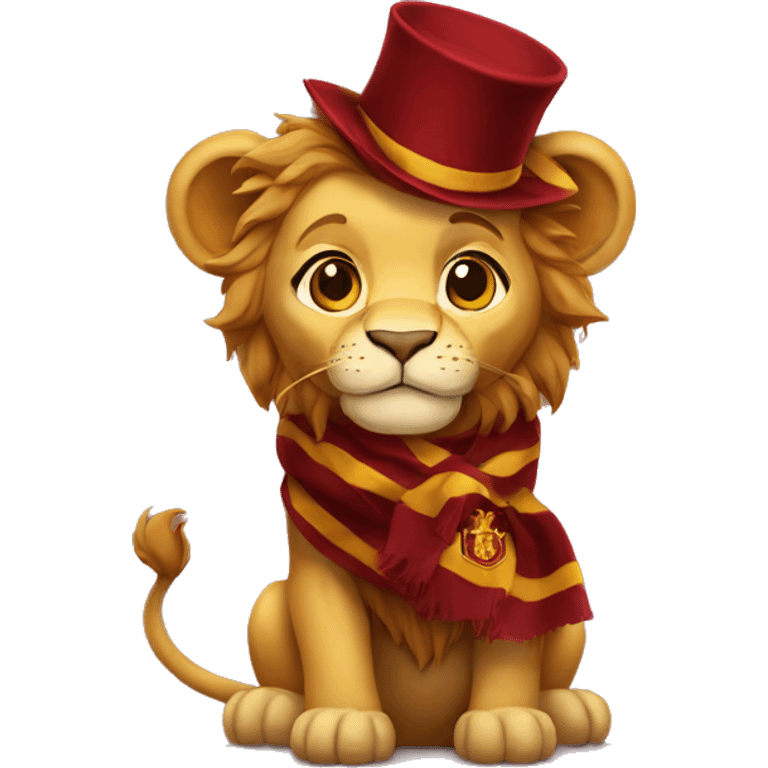 Griffindor lion with scarf hogwarts emoji