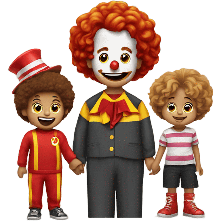 Ronald McDonald with kids emoji