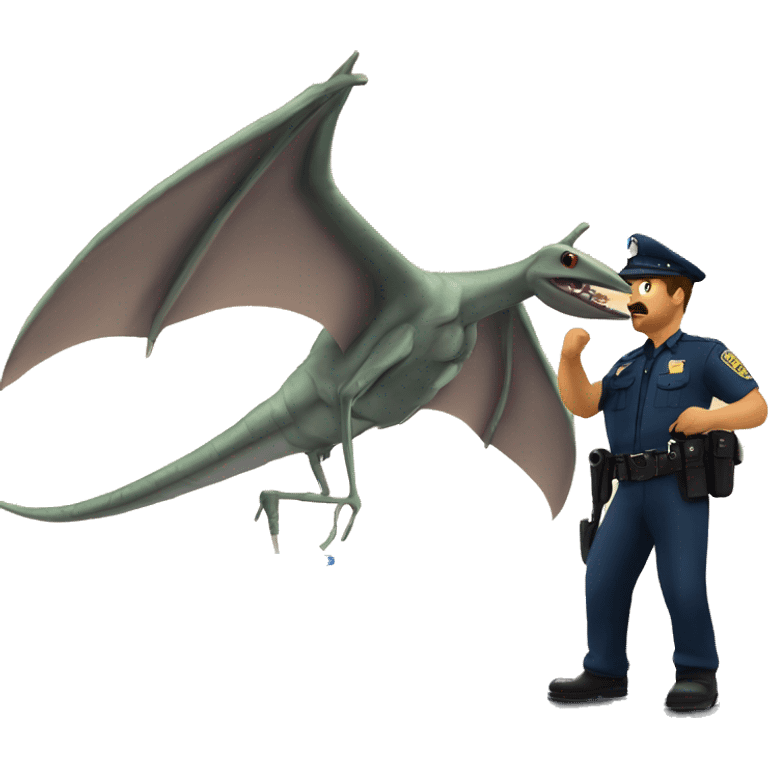 Pterodactyl mosquito picking up a cop emoji