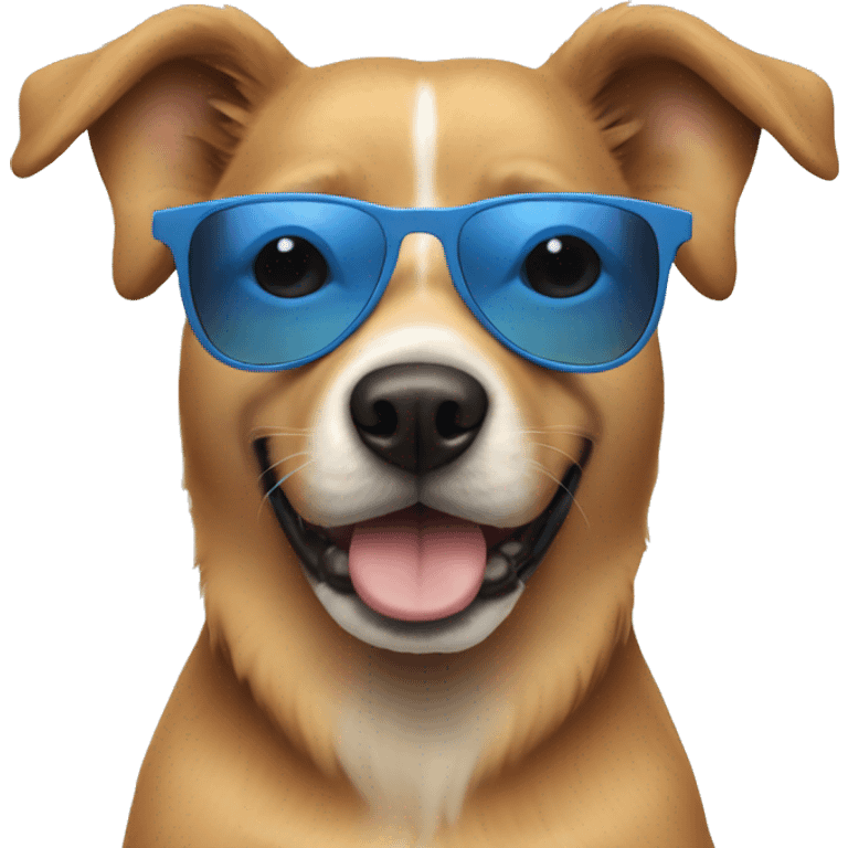 Dog with blue sunglasses  emoji