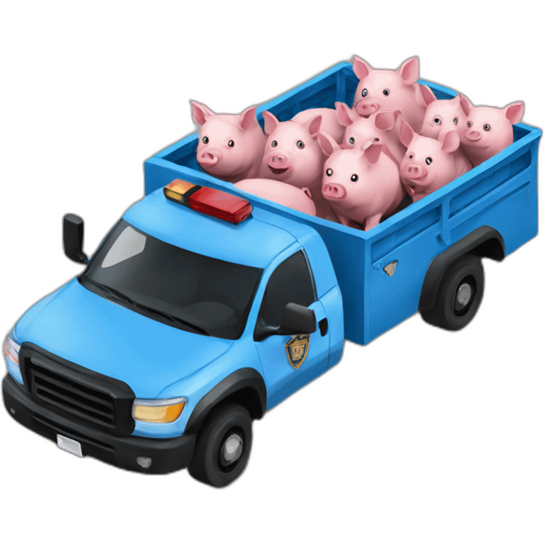 A truck of cops full of pigs emoji