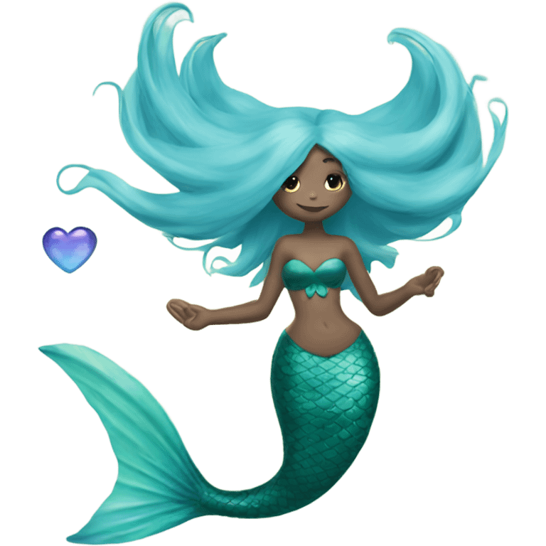 mermaid with a heart shaped fin emoji