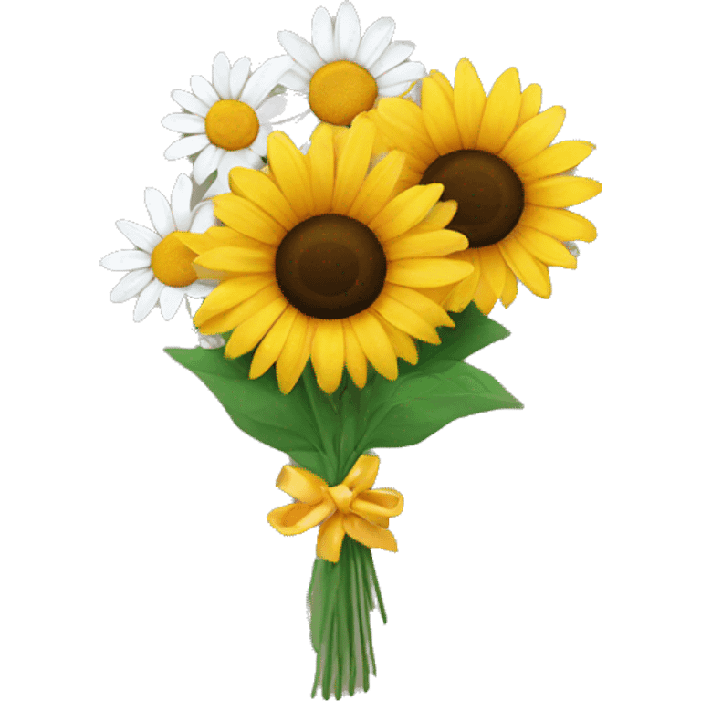 Sunflower and daisy bouquet  emoji