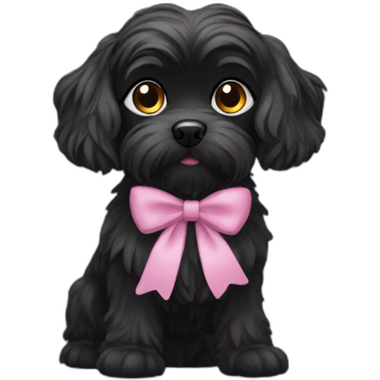 black Maltese dog small girl emoji