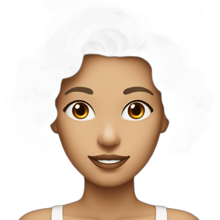 femme de couleur de peau blanche avec de grosse poitrine et des cheveux marron emoji