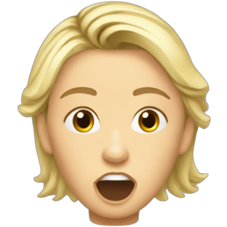 Marine lepen open her mouth onside view emoji