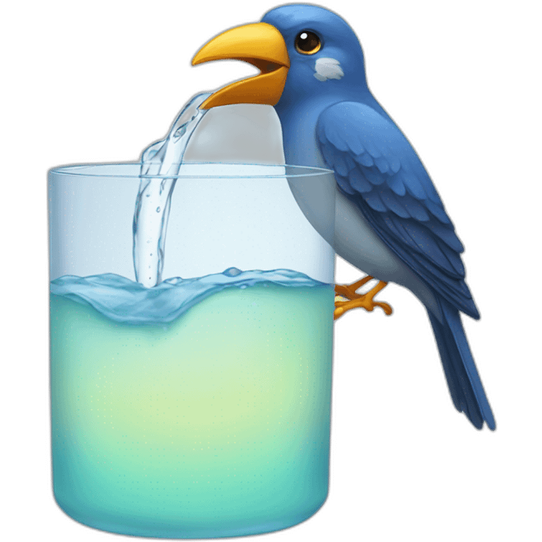 Bird drink water emoji