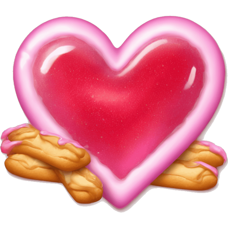 Un coeur rouge avec des eclairs rose autour  emoji