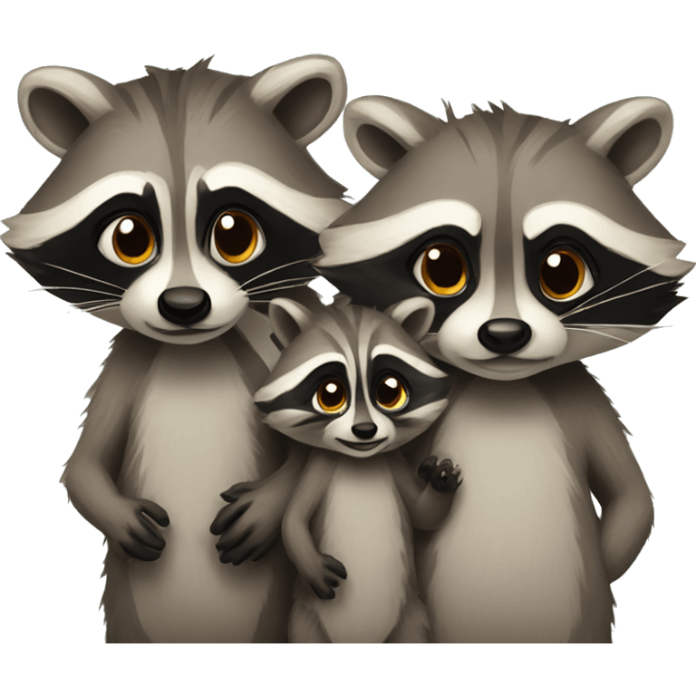 family of raccoons emoji