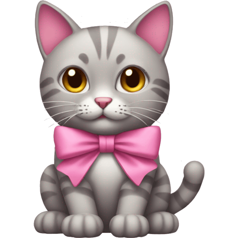 pink cat with bows emoji