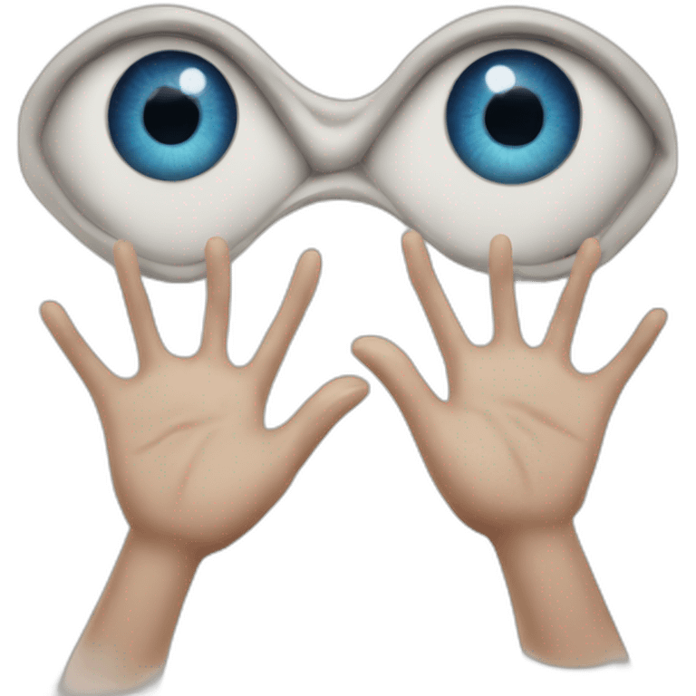 Two hands with Evil eye emoji