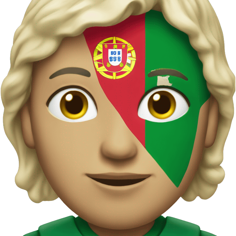 a neutral face with portugal flag in the background emoji