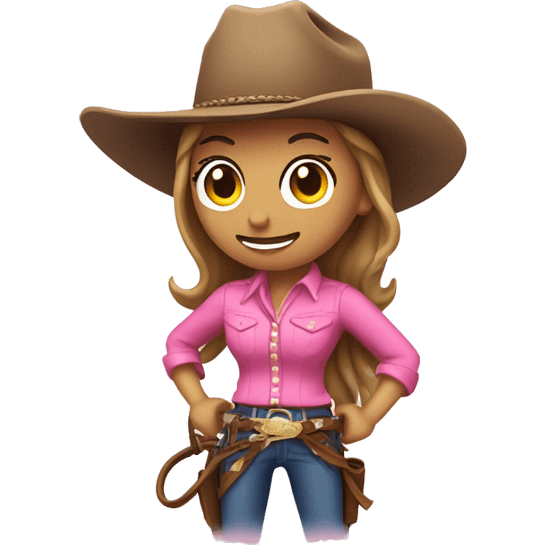 Cowgirl with a lasso and pink cowboy hat emoji