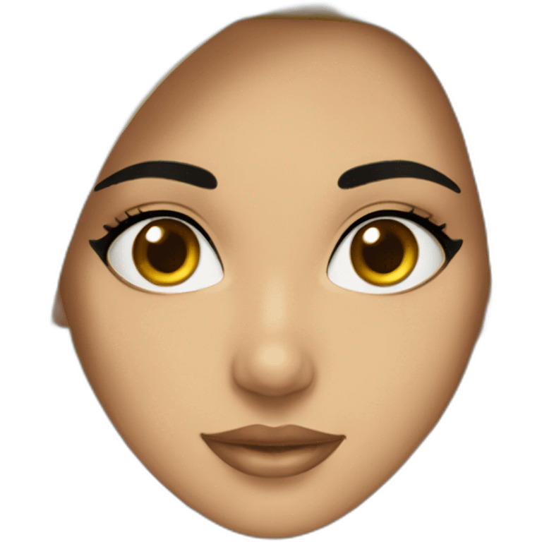 Girl-black-hair-arab-eyeliner-gold emoji