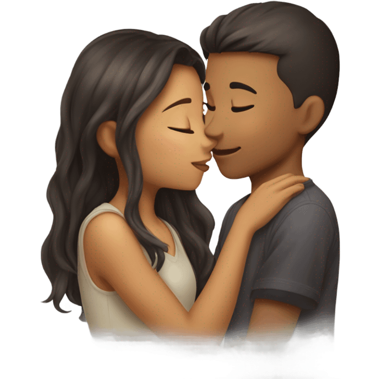 Girl kiss boy emoji