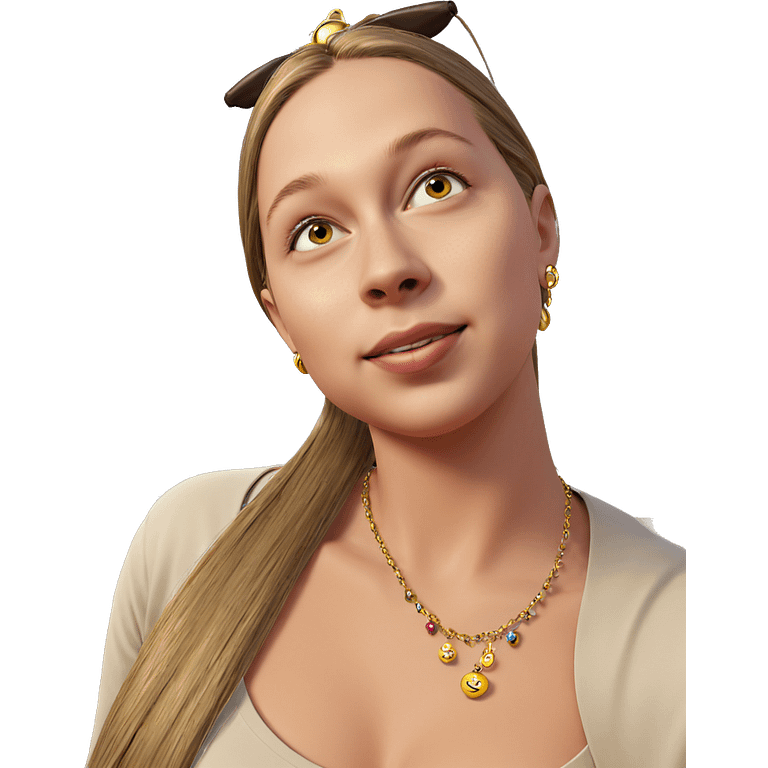 girl with long hair and jewelry emoji