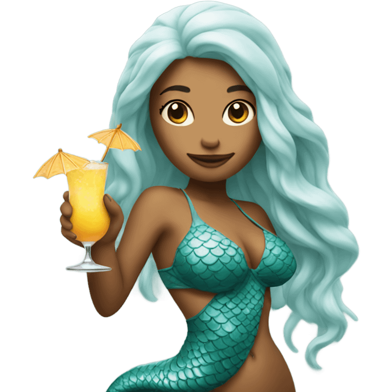 Mermaid holding a cocktail  emoji