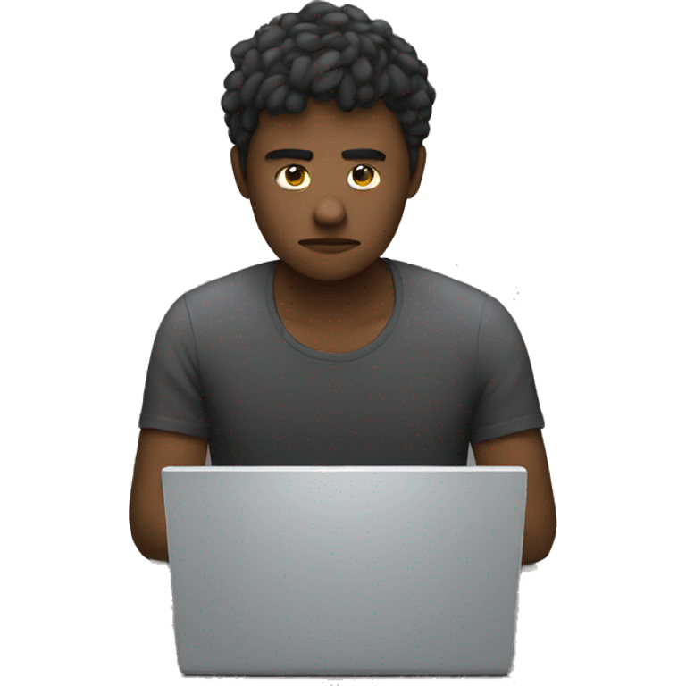 sad person with laptop emoji