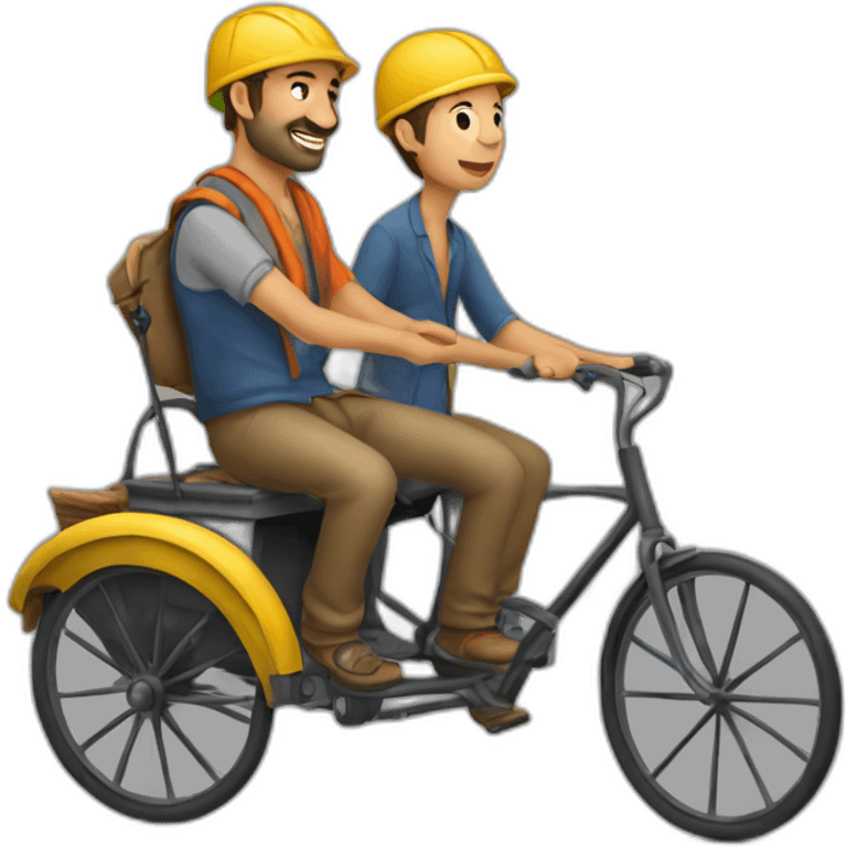 rickshaw puller with passenger emoji