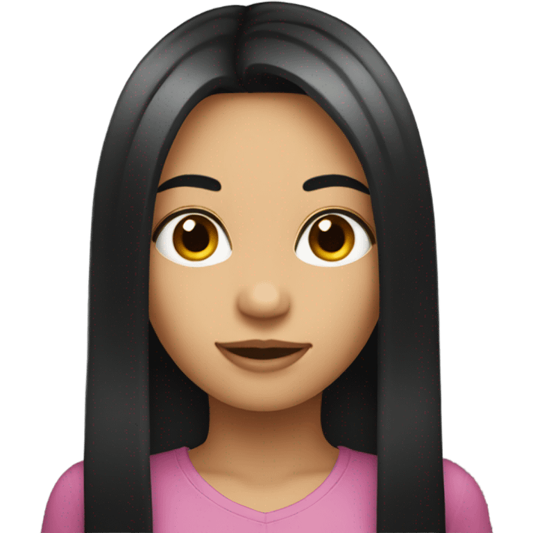 Emoji of a girl’s  head with long straight black hair  emoji