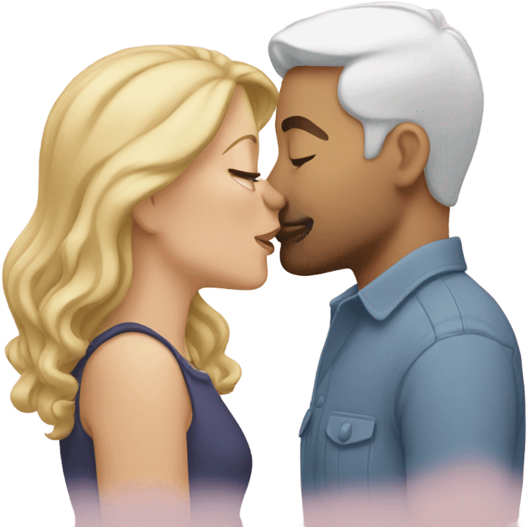 White couple kissing emoji