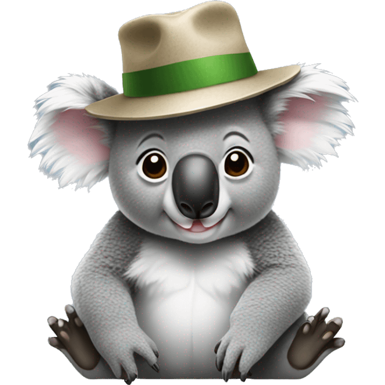 Koala with hat emoji