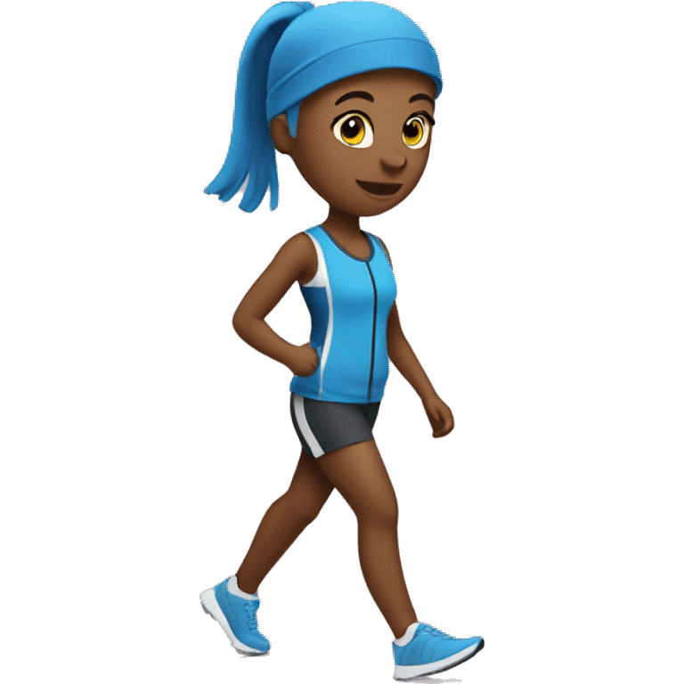 Girl taking a walk motivated in a sport outfit emoji