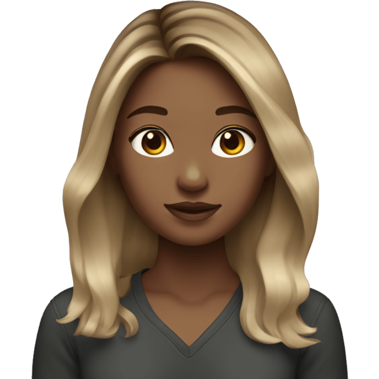 girl with brown / blonde balayage  hair  emoji