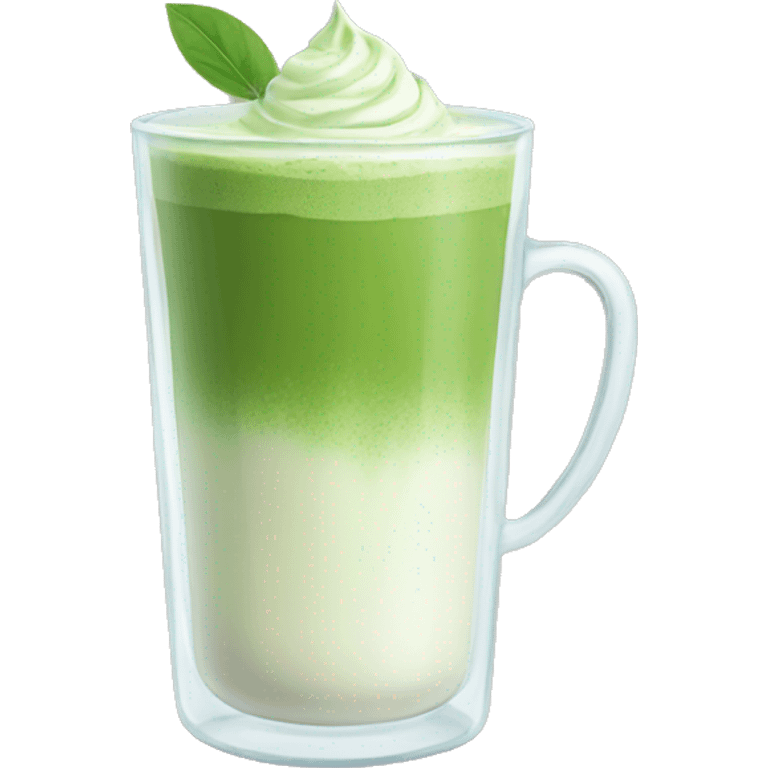 Matcha latte in glass cup emoji