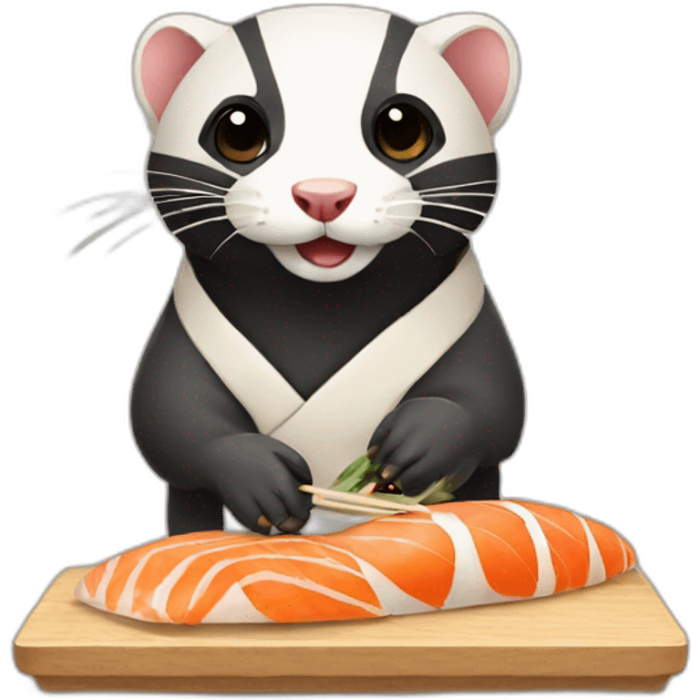 ferret making sushi emoji